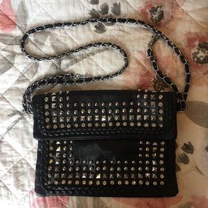 Lionel Studded Black Crossbody Purse